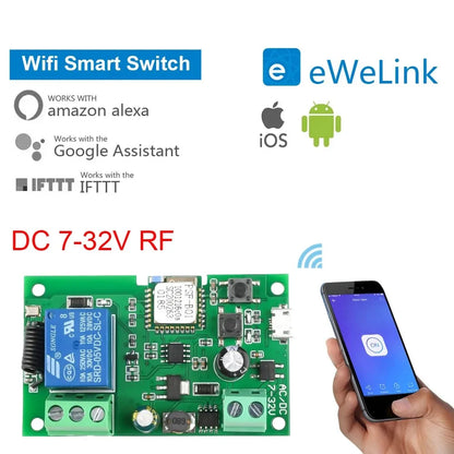 Ewelink WIFI Garage Door Opener Controller Smart Switch On Off Relay Module Gate Open Voice Control Alexa Google Home