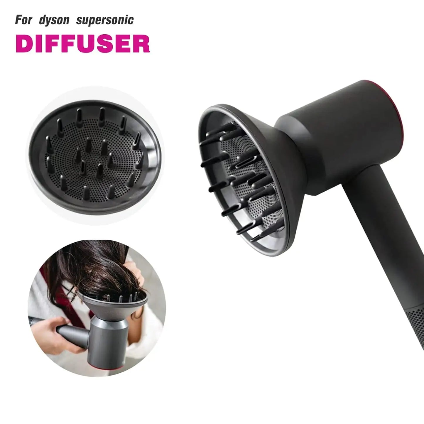 For Dyson Supersonic Anti-Warping Nozzle HD01, HD02, HD03, HD04, HD08, HD15,Hair Dryer Diffuser Compatible