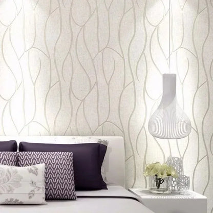 53cm European style 3D non-woven fabric wall sticker for moisture-proof curved stripe background wall sticker in living room