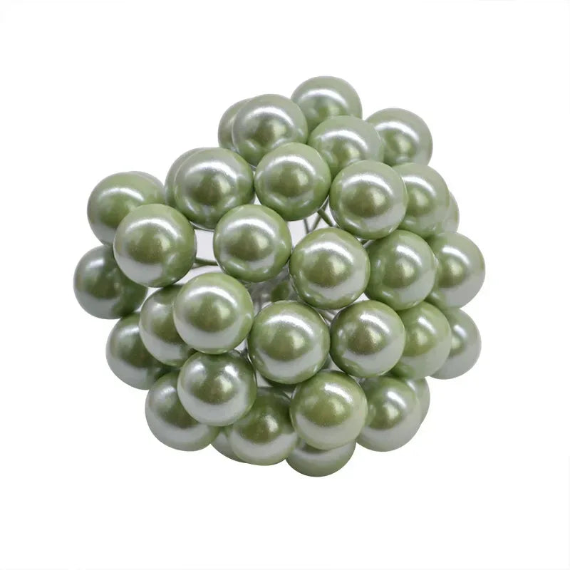 50Pcs/lot Mini Artificial Flower Fruit Stamens Cherry Christmas Plastic Pearl Berries for Wedding DIY Gift Box Decorated Wreaths