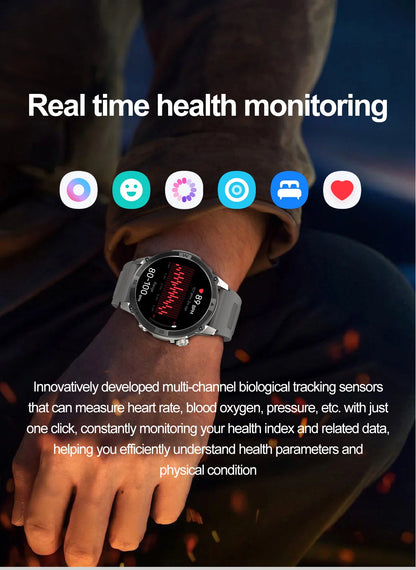 NORTH EDGE NEW GPS Smart Watch 1.43'' HD AMOLED Display Built-in GPS Altitude Barometer Compass Bluetooth Phone Call Smartwatch