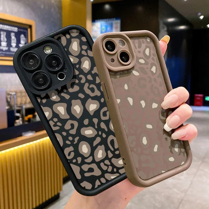 Leopard Print Phone Case For iPhone 13 Case iPhone 11 12 15 14 Pro Max X XR XS MAX 7 8 Plus SE Shockproof Silicone Soft Cover