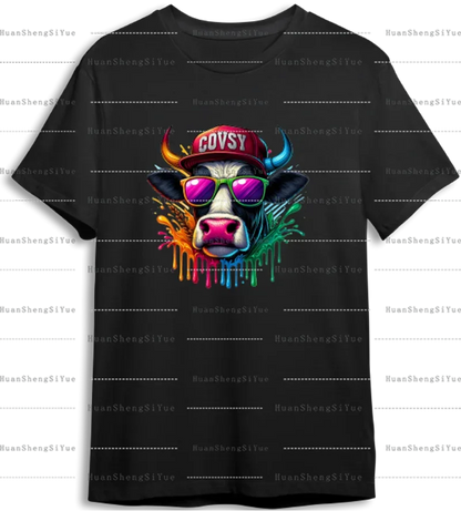Color Fluid Painting Ironing Sticker Clothes DTF Fashion T-shirt Hoodie DIY Jacket Patch Hot Paste Paper