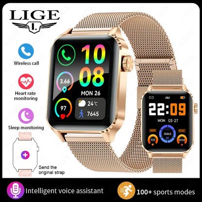 LIGE Smart Watch Sport Fitness Sleep Monitor Fashion Luxury Women's Watch Bluetooth Call Message Clearance Sale Men's Smartwatch