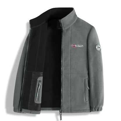 new men's fleece with fleece thickened warm windproof outdoor casual storm jacket fashion men's coat