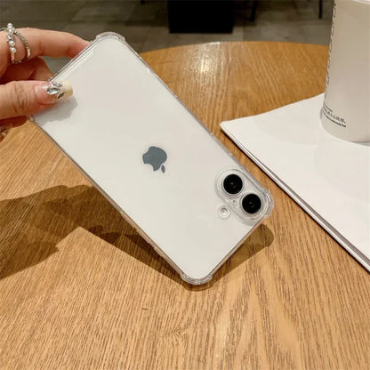 Luxury Jelly Clear Silicone Soft Case For iPhone 11 12 13 14 15 16 Pro Max 16 Plus Shockproof Protection Transparent Back Cover