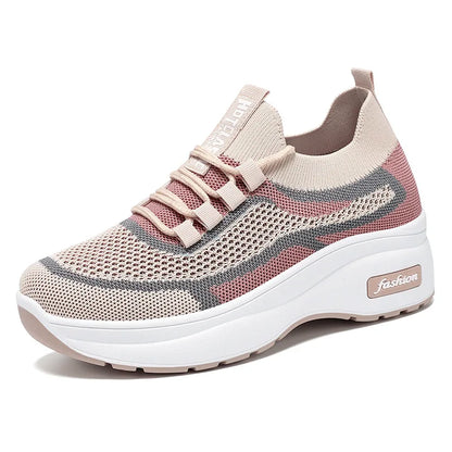 Spring Autumn New Women breathable Thick Bottom women sneakers Casual Comfortable Shoes Lace up Fashionable Versatile shoes