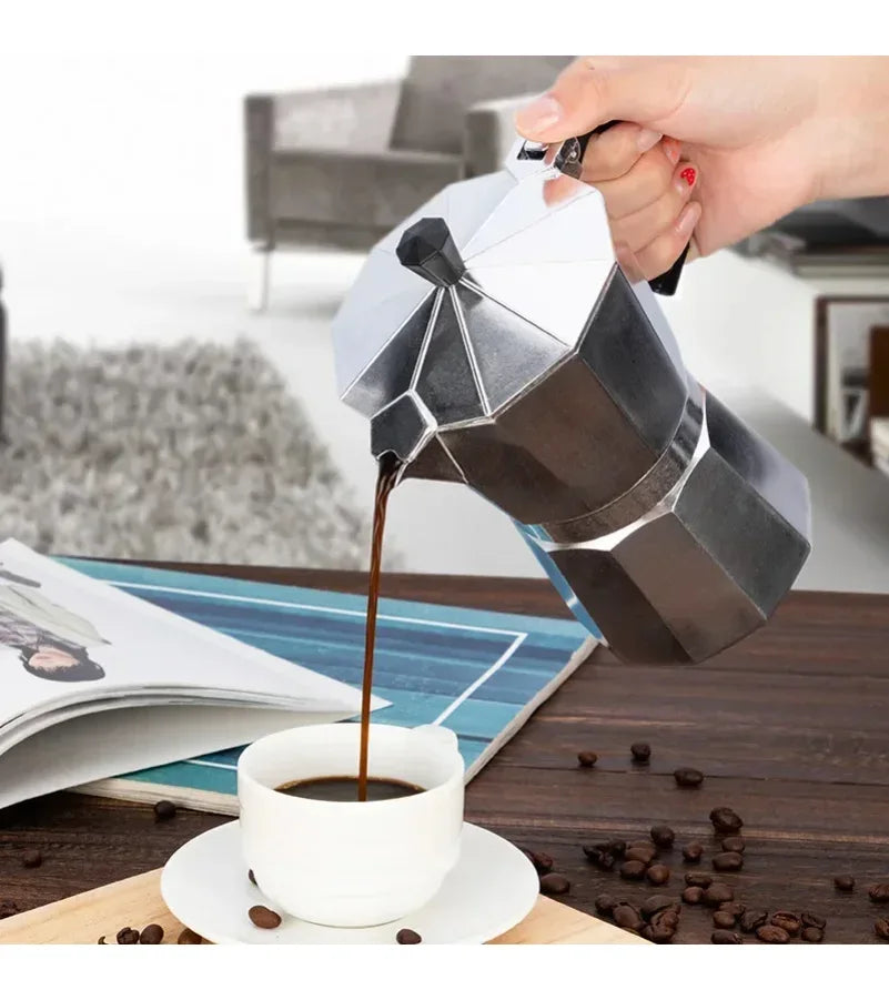 Mocha Coffee Pots Italian Aluminum Octagonal Pot Coffee Cup Maker Tea Maker Portable Coffee Maker