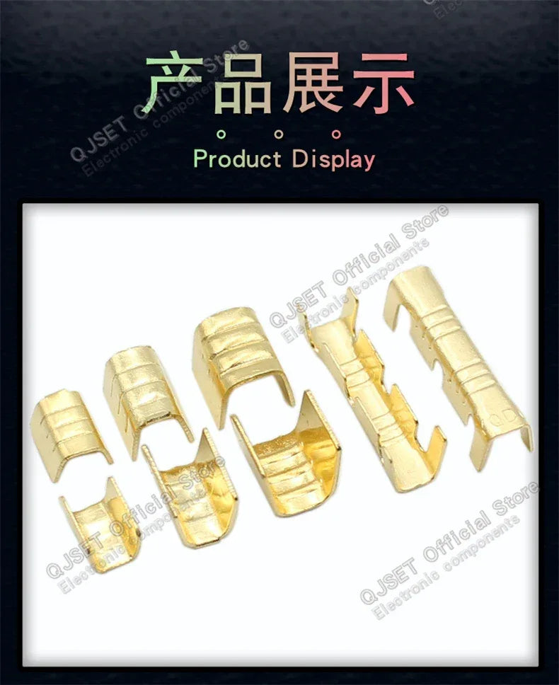 100Pcs DJ454 Wire 0.5-6.0mm² U-shape copper wire crimp terminals Cold pressed connectors Cable lugs for wire splice terminals DJ