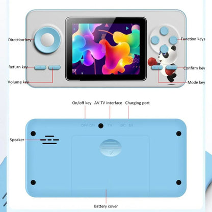 Mini Game Machine  Funny Long Battery Life Macaron Color  Large Screen Retro Video Game Console for Home