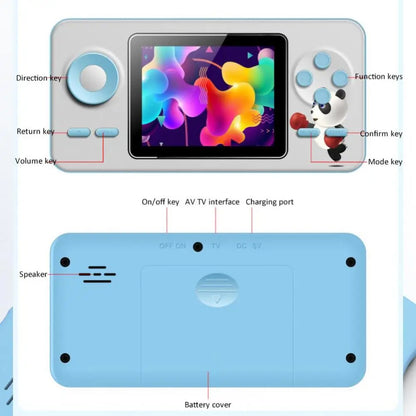Mini Game Machine  Funny Long Battery Life Macaron Color  Large Screen Retro Video Game Console for Home