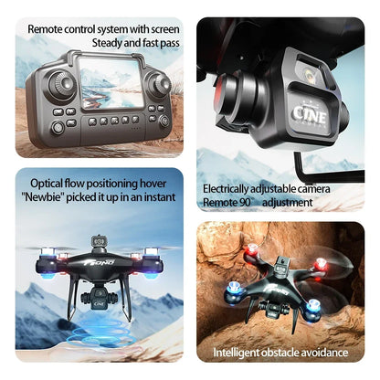 E55 Drone Mini Dual Camera 8K Aerial HD Profesional Remote Control Aircraft GPS Positioning Avoidance Brushless Motor Drone