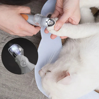 Professional Pet Nail Clipper With LED Light Safety Guard Cat Dog Toenail Scissors Trimmer Grooming Tool For Small Pets