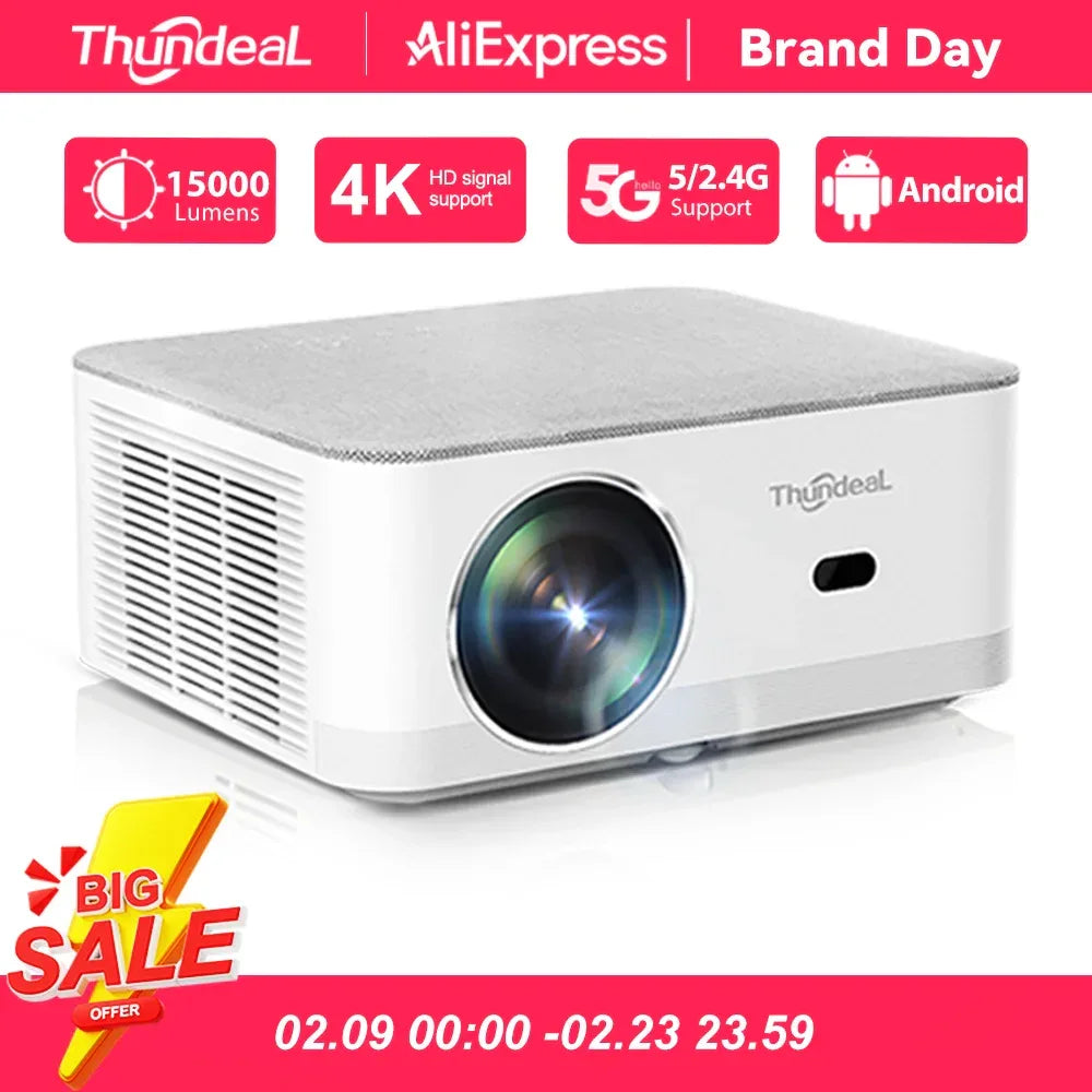 ThundeaL Portable Mini Projector TD92 Pro FHD 1080P Full HD Beam 4K Video WiFi Android Projector TD92Pro 3D Movie Home Theater