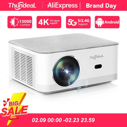 ThundeaL Portable Mini Projector TD92 Pro FHD 1080P Full HD Beam 4K Video WiFi Android Projector TD92Pro 3D Movie Home Theater