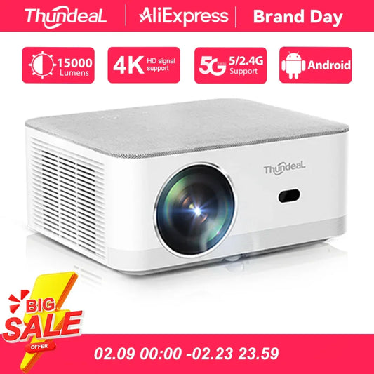 ThundeaL Portable Mini Projector TD92 Pro FHD 1080P Full HD Beam 4K Video WiFi Android Projector TD92Pro 3D Movie Home Theater by PDG ibma