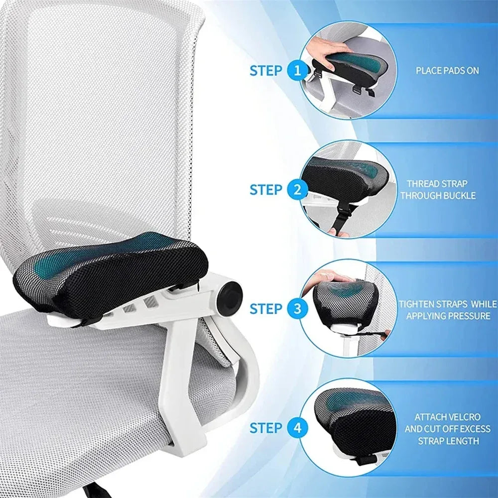 Office Chair Arm Pads with Cooling Gel,Memory Foam Armrest Pads for Gaming Chair Arm Rest Covers for Desk Chair Armrest Cushions