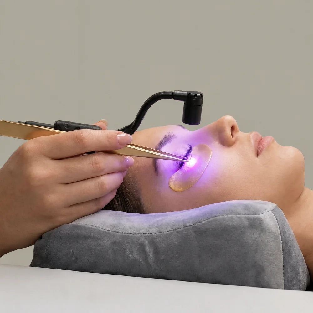 Heatless UV LED Tweezers Lash Lamp 2W Handheld UV Lash System Quick Drying Lamp for Eyelash Extension