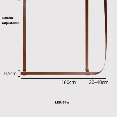 Minimalist LED Leather Pendant Chandelier Dining Table Hanging Lamp Office Pendant Lamp For Hotel Chandeliers Belt Home Decor