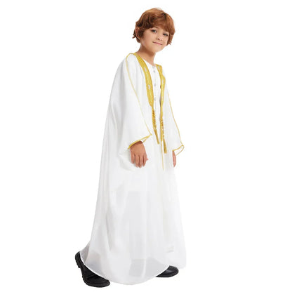 Muslim Saudi Arabian Boy Abaya Children Praying Islamic Clothing Kimono Middle Eastern Teen Dress Dubai New Fashion Classic