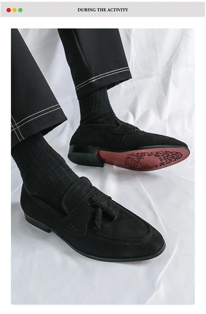 Fashion Casual Business Shoes Men High Quality Office Social Leather Shoes Men Slip On Loafers Man Tassel Men's Dress Shoes