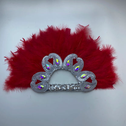 2025 New Design African Turkey Feather Big Fan Ladies Wedding Feather Fan for Bride Double Side Feather Nigerian Feather Handfan