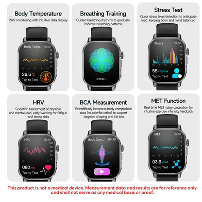 2026 New Model Uric Acid & Lipid Health Analysis Smart Watch Men ECG+PPG Bluetooth Call 2.01-inch Flashlight Smartwatch Women
