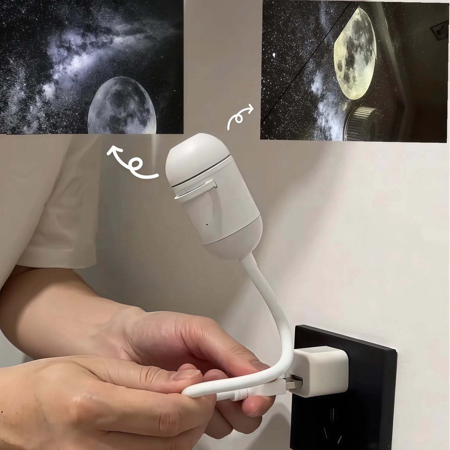 Mini Star Projector Night Light Starlight Atmosphere Lamp with Eye Protection for Bedroom Ceiling USB Rechargeable Aurora Light