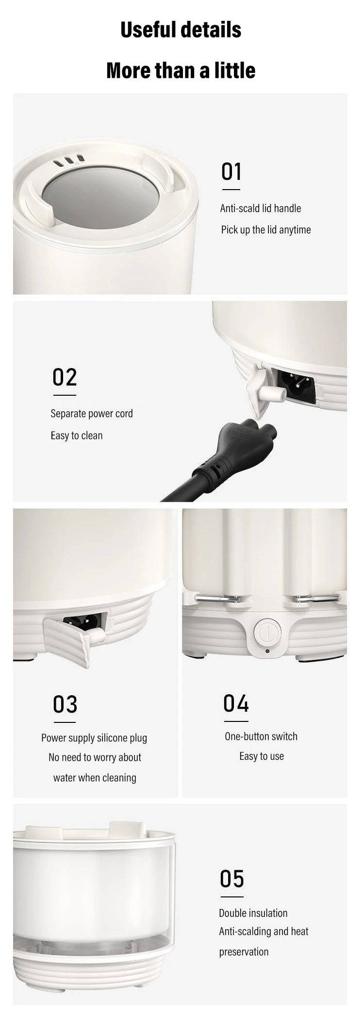 Multifunctional Electric Cooker Handle Foldable Electric Cooker