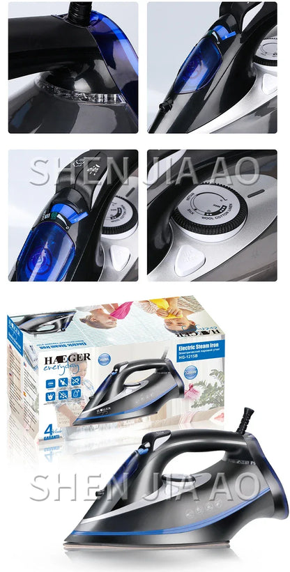 Electric Steam Iron Home Appliance Handheld Cloth Iron for Clothes Ceramic Plate Large Steam 2200W for household