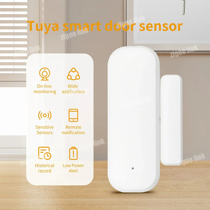 Tuya Zigbee 3.0 Smart Door Sensor Window Magnetic Sensor Wireless Door Alarm Detector Smart Home Security System