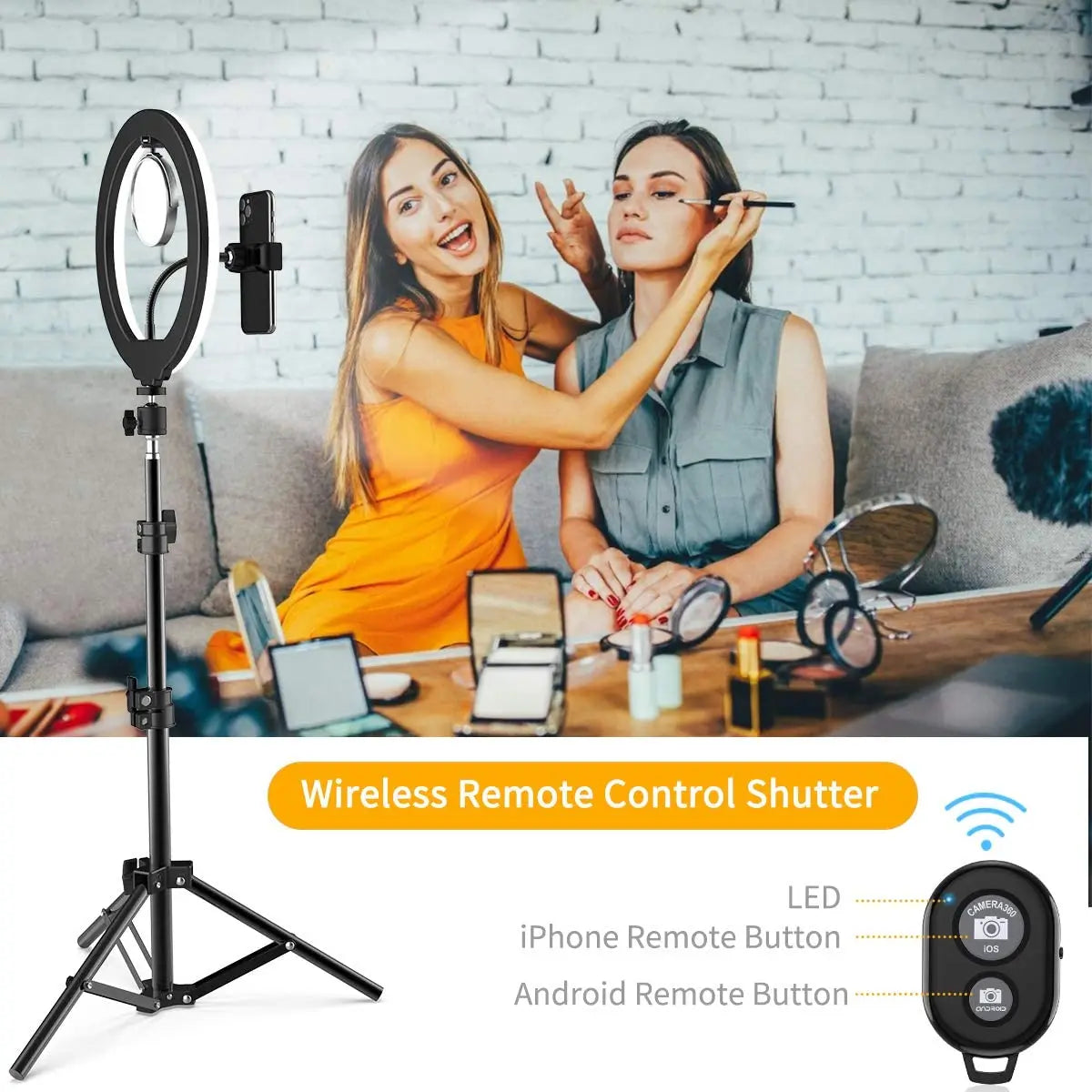 LED Selfie Ring Lighting Photographic Selfie Ring Lamp USB Remote Fill light With Tripods Stand Holder For Video Live Recording
