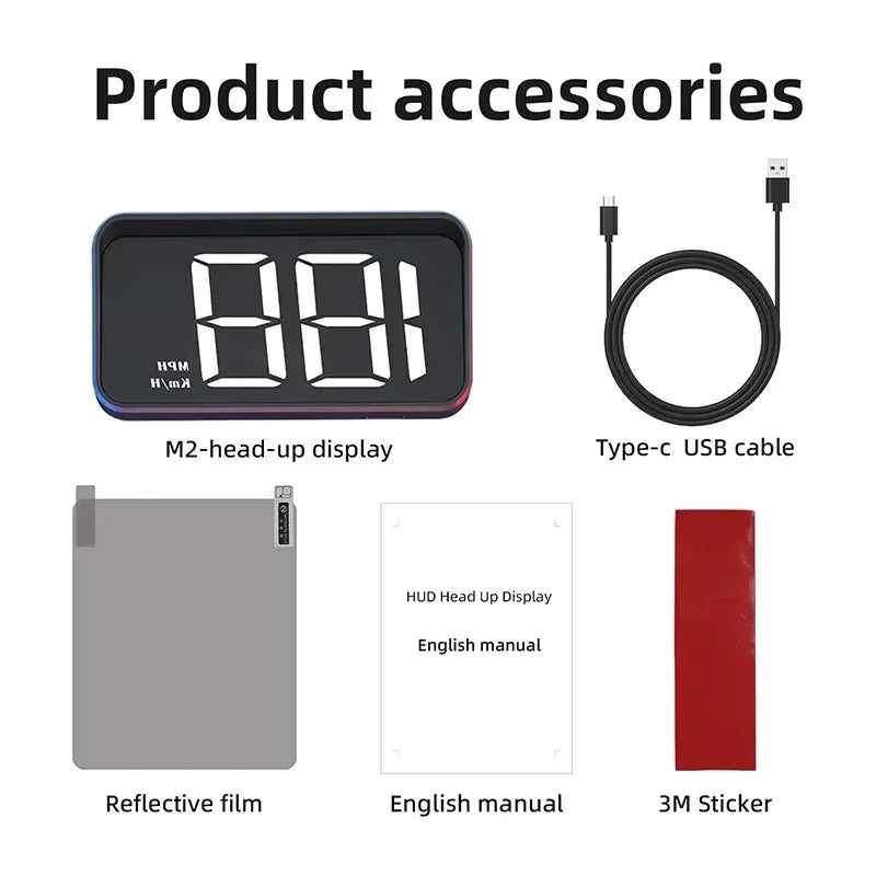 XIAOMI New HUD Head Up Display Digital New In-vehicle Speedometer Speed Mete GPS Compass Multifunctional Car Windshield Project