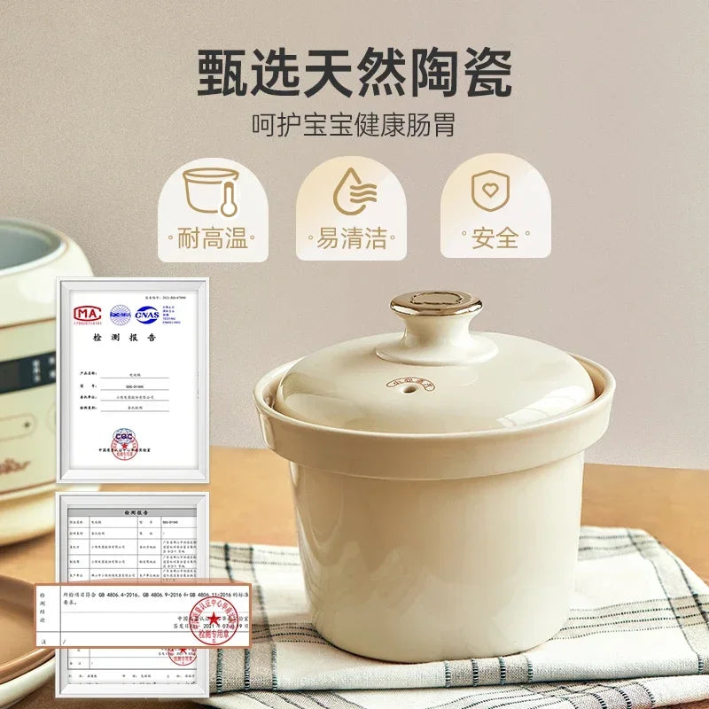 Bear baby food pot electric stew pot porridge small rice cooker porridge pot baby special automatic stew bb soup