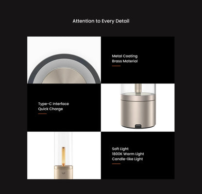 Yeelight Rechargable Candle Lamp Yellow LED Night Light Atmosphere Light Stepless Dimming  Nightstand Lamp for Bedroom