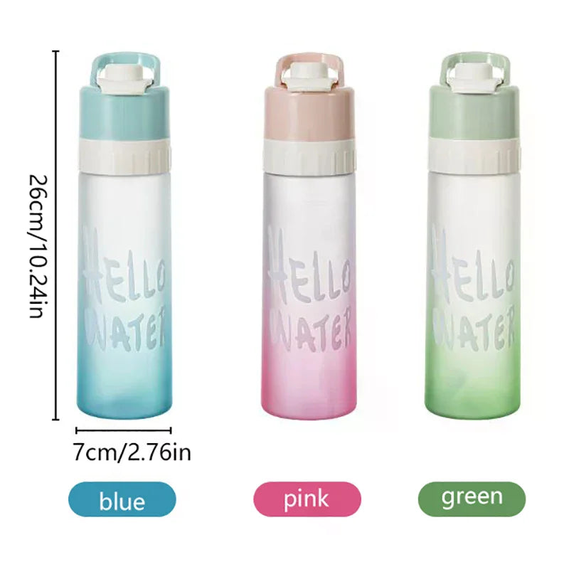 Hot Sale 650ml Spray Water Bottle Outdoor Sports Fitness Water Cup Large Capacity Portable Water Bottle Jet Water Spray Cup