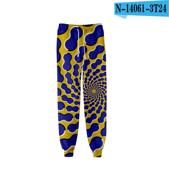 New Hot Sale 3D Print Tie Dye Pink and Green Pants Colorful Psychedelic Trousers Streetwear Men/Women Sweatpants