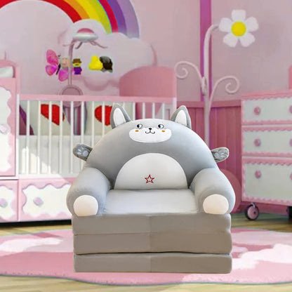 Plush Sofa Backrest Armchair 2 In 1 Foldable Cute Cartoon Lazy Sofa Children Flip Open Sofa Bed For Bedroom Folding Sofa Bed
