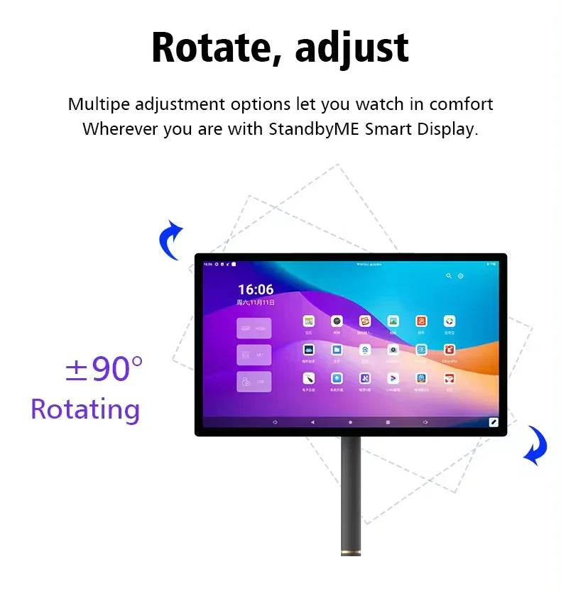 Interactive 21.5 27 Inch Smart Television in Cell Touch LCD Screen 2K Panel Rotating TV with Android 13