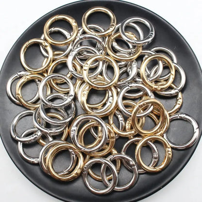 10/50pcs Metal O Ring Spring Clasps for DIY Jewelry Openable Round Carabiner Keychain Bag Clips Hook Dog Chain Buckles Connector