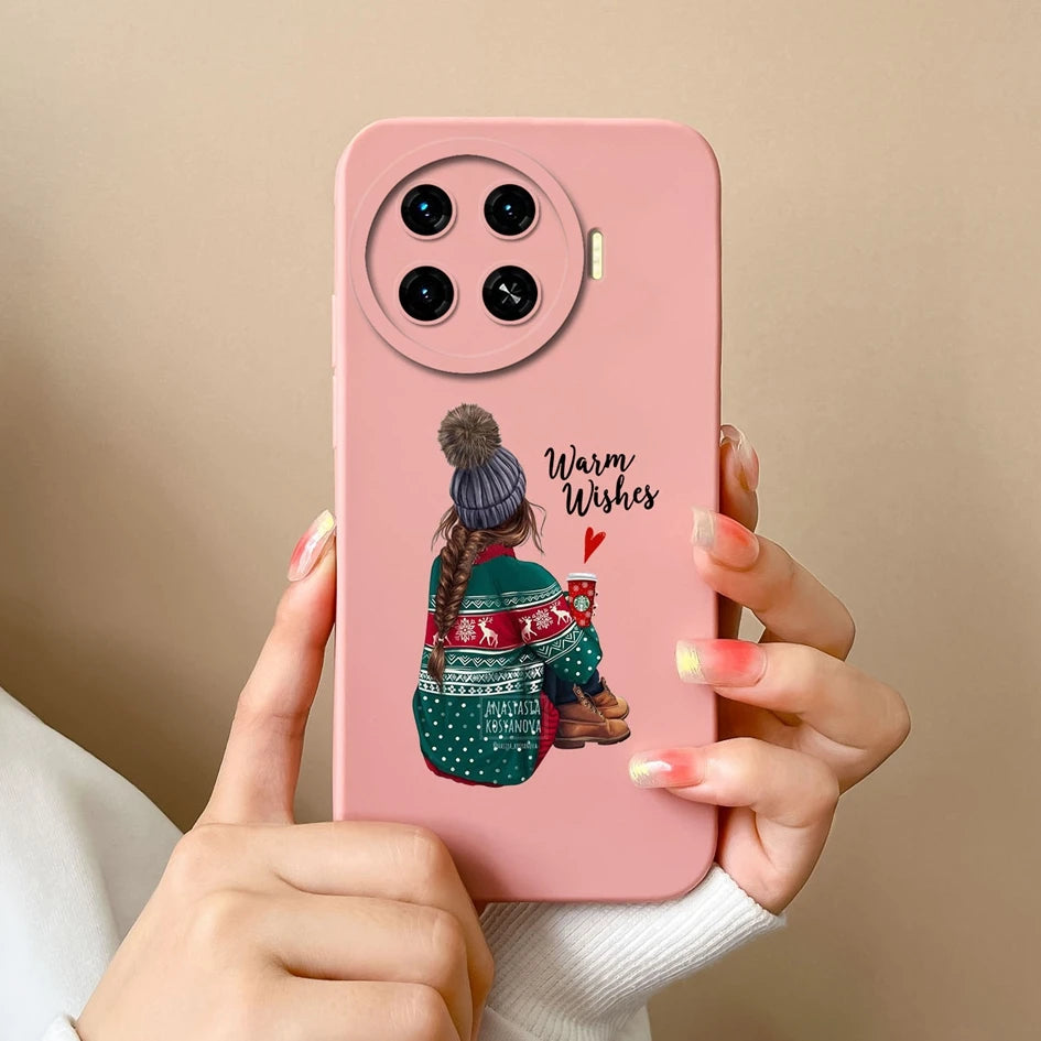 Cover For Tecno Spark 20 Pro+ 4G Case Phone Bags Pretty Flower Liquid Soft Silicone Shell For Tecno Spark20 Pro Plus Funda Coque