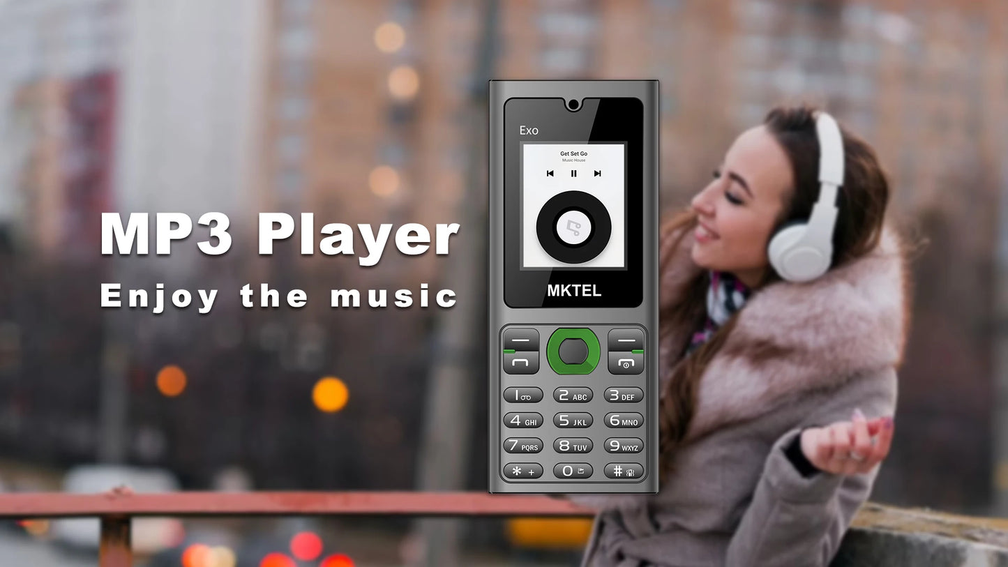 MKTEL Feature Phone Senior Mobile Phone Dual SIM Dual Standby 1.77" Display GSM MP3 MP4 FM Radio Strong Torch Loud Speaker