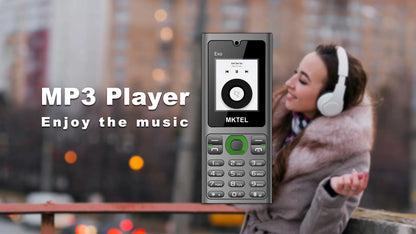 MKTEL Feature Phone Senior Mobile Phone Dual SIM Dual Standby 1.77" Display GSM MP3 MP4 FM Radio Strong Torch Loud Speaker