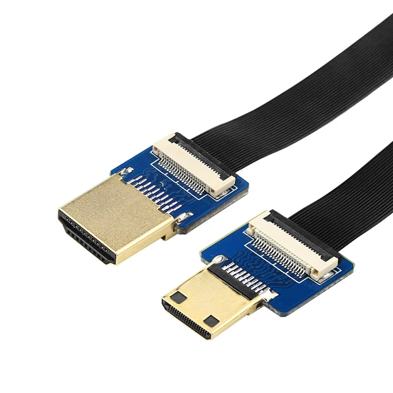 HDMI-Compatible Connector Flex Flat Cable for Raspberry Pi 4 Micro Mini HDMI-Compatible 20pin FFC 10 20 50cmRibbon FPV Orange Pi