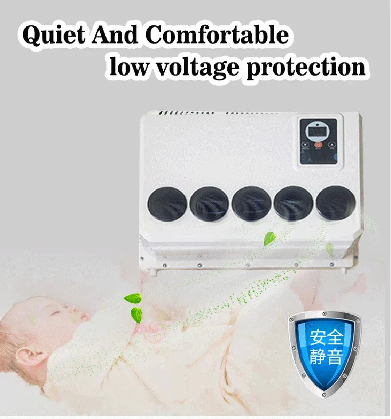 Treeligo Cooling Electric Car Split Air Conditioner 12V Parking Air Conditioning 24V For RV Truck Tractor Camper Van Motorhome