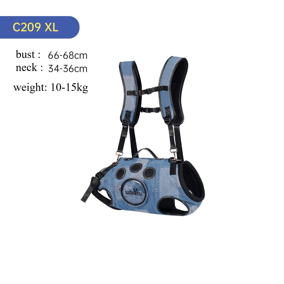 Pet Backpack for Dogs Breathable Pet Harness for Small Medium Large Dogs Portable Cycling Dog Carrier