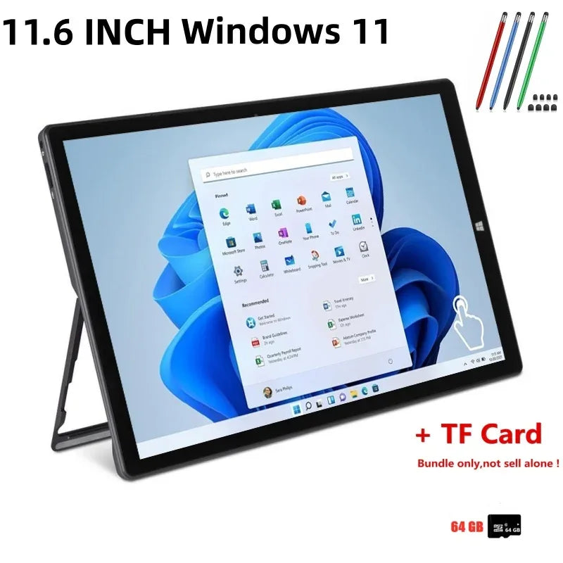 11.6 INCH 16GB RAM 512GB eMMC ROM WINDOWS 11 TABLET PC PAD1162 Intel Celeron N4100 CPU 1920 x 1080 Pixel WIFI Type C