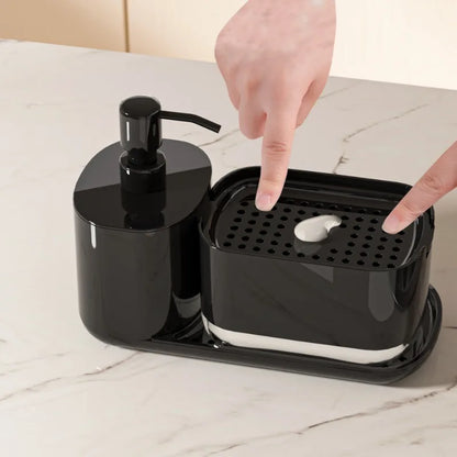 Hand Dish Soap Dispenser Sponge Towel Holder Sink Drain Tray Liquid Soap Pump Container Bathroom Accessory Kitchen Organizer