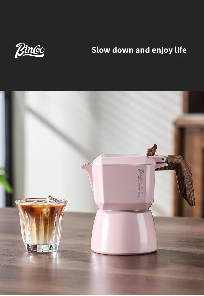 Bincoo Dual Valve Moka Pot 110v-220v Electric Heater Base Espresso Maker Brewed Coffee Mocha Pot Italian Camping Barista Tool