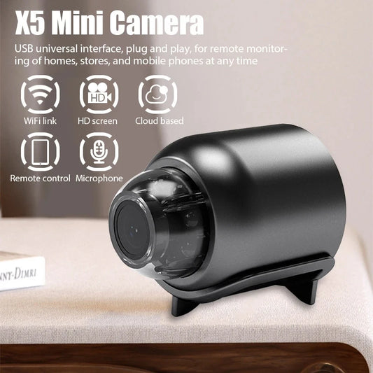 1080P HD Mini Camera WiFi Wireless HD Night Vision Camera Home X5 Remote Camera Kids Pet Safety Monitoring by PDG ibma